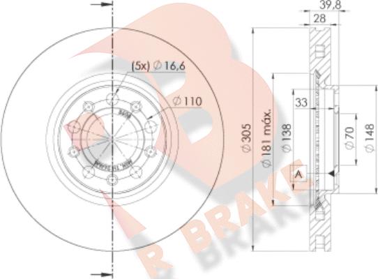 R Brake 78RBD23608 - Kočioni disk www.molydon.hr