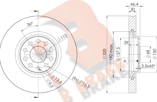 R Brake 78RBD23615 - Kočioni disk www.molydon.hr