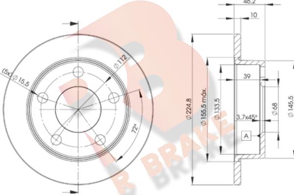 R Brake 78RBD23634 - Kočioni disk www.molydon.hr