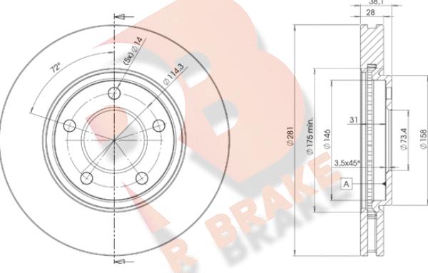 R Brake 78RBD23002 - Kočioni disk www.molydon.hr