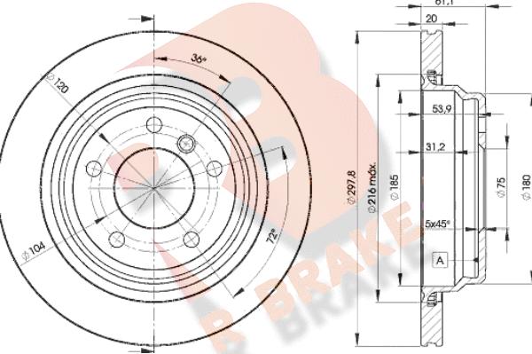 R Brake 78RBD23153 - Kočioni disk www.molydon.hr