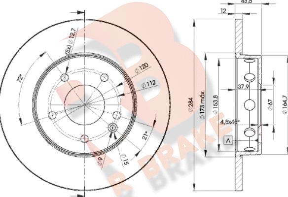 R Brake 78RBD23180 - Kočioni disk www.molydon.hr