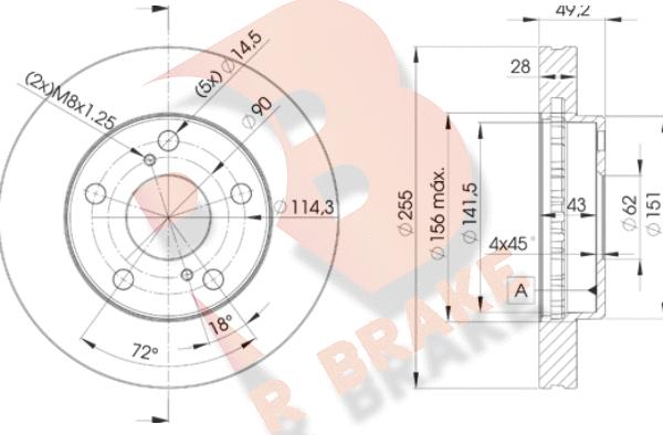 R Brake 78RBD23302 - Kočioni disk www.molydon.hr