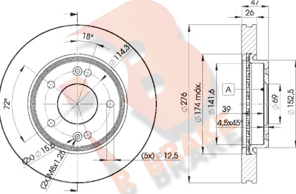 R Brake 78RBD23290 - Kočioni disk www.molydon.hr