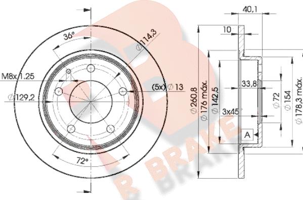 R Brake 78RBD23259 - Kočioni disk www.molydon.hr