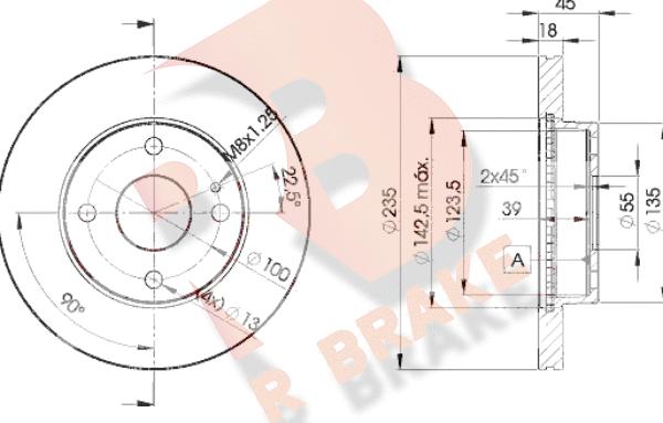 R Brake 78RBD23254 - Kočioni disk www.molydon.hr