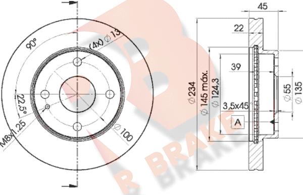 R Brake 78RBD23255 - Kočioni disk www.molydon.hr