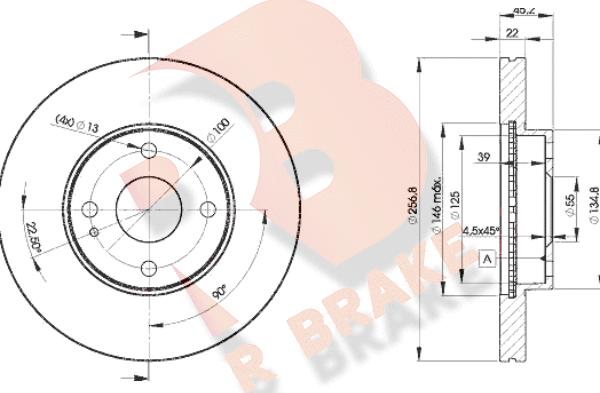 R Brake 78RBD23256 - Kočioni disk www.molydon.hr