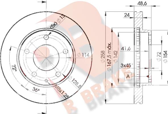 R Brake 78RBD23258 - Kočioni disk www.molydon.hr