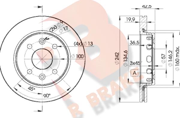 R Brake 78RBD23253 - Kočioni disk www.molydon.hr