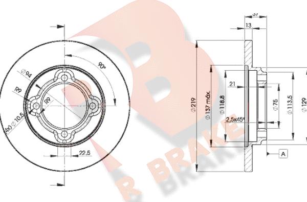 R Brake 78RBD23252 - Kočioni disk www.molydon.hr