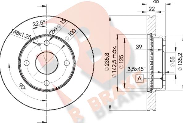 R Brake 78RBD23265 - Kočioni disk www.molydon.hr