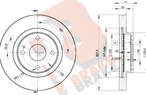 R Brake 78RBD23266 - Kočioni disk www.molydon.hr