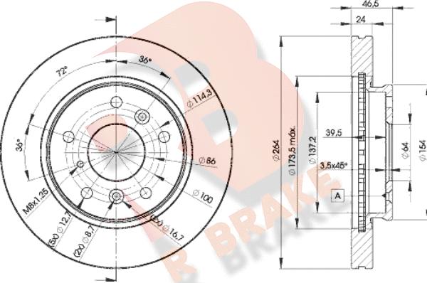 R Brake 78RBD23260 - Kočioni disk www.molydon.hr