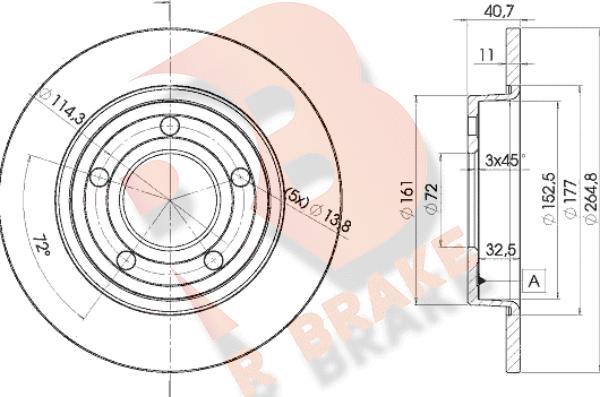 R Brake 78RBD23275 - Kočioni disk www.molydon.hr