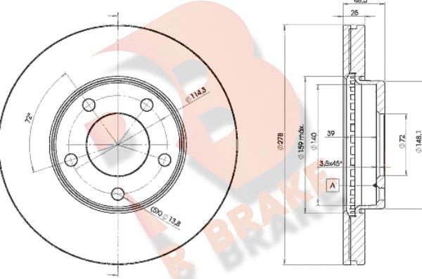 R Brake 78RBD23272 - Kočioni disk www.molydon.hr