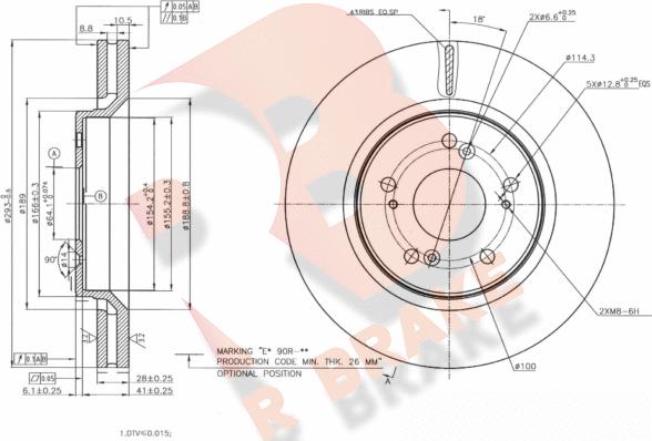 R Brake 78RBD22950 - Kočioni disk www.molydon.hr