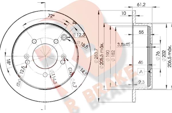 R Brake 78RBD22907 - Kočioni disk www.molydon.hr