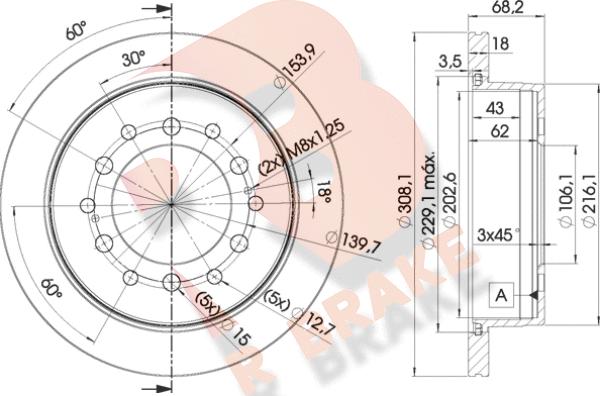 R Brake 78RBD22919 - Kočioni disk www.molydon.hr