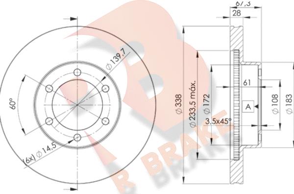 R Brake 78RBD22918 - Kočioni disk www.molydon.hr