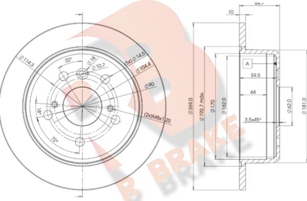 R Brake 78RBD22443 - Kočioni disk www.molydon.hr