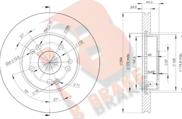 R Brake 78RBD22412 - Kočioni disk www.molydon.hr