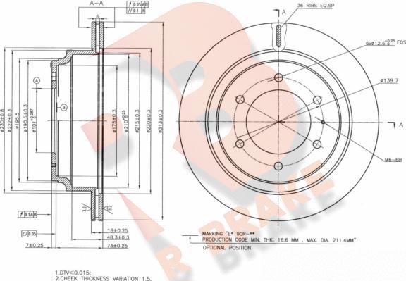 R Brake 78RBD22547 - Kočioni disk www.molydon.hr