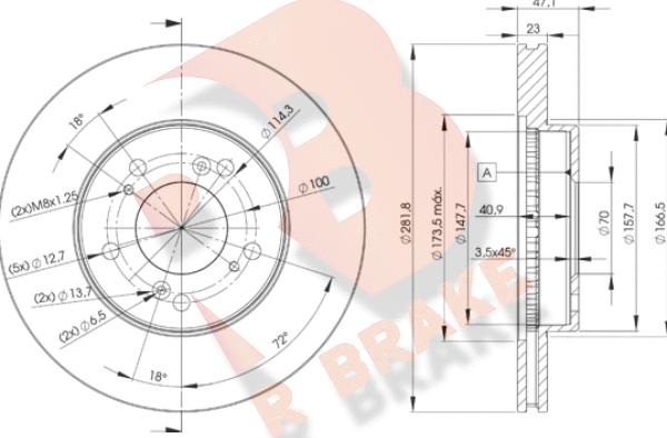 R Brake 78RBD22586 - Kočioni disk www.molydon.hr