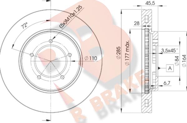 R Brake 78RBD22610 - Kočioni disk www.molydon.hr