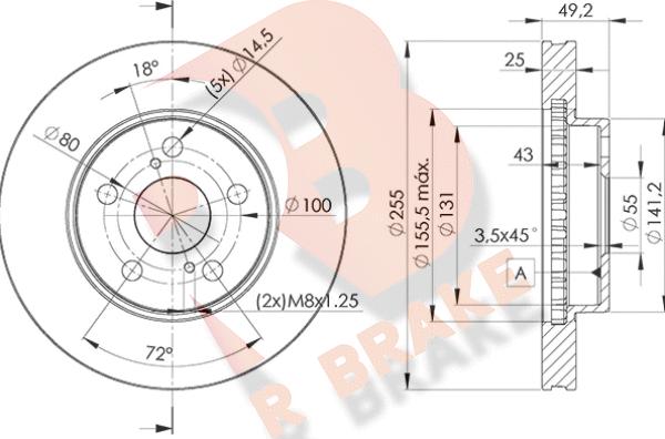 R Brake 78RBD22047 - Kočioni disk www.molydon.hr