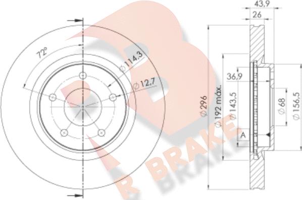 R Brake 78RBD22057 - Kočioni disk www.molydon.hr