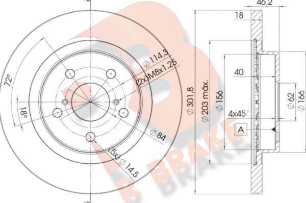 R Brake 78RBD22010 - Kočioni disk www.molydon.hr