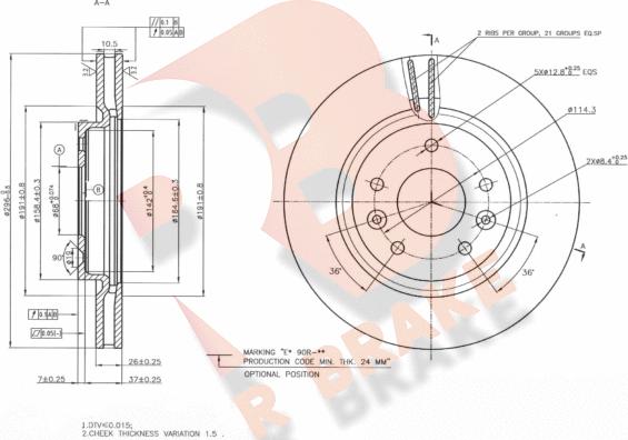 R Brake 78RBD22089 - Kočioni disk www.molydon.hr