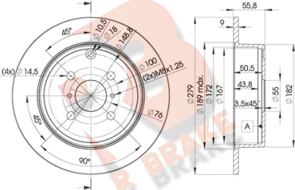 R Brake 78RBD22081 - Kočioni disk www.molydon.hr