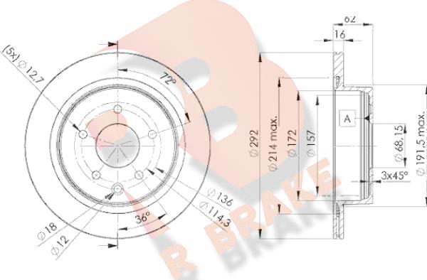 R Brake 78RBD22071 - Kočioni disk www.molydon.hr