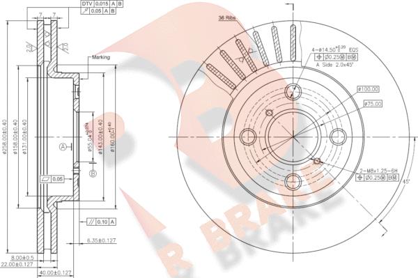 R Brake 78RBD22894 - Kočioni disk www.molydon.hr