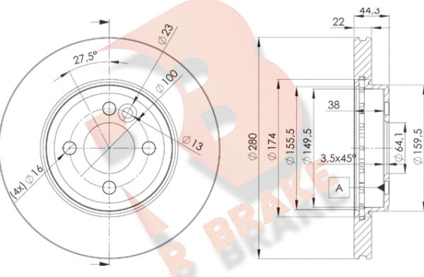 R Brake 78RBD22893 - Kočioni disk www.molydon.hr