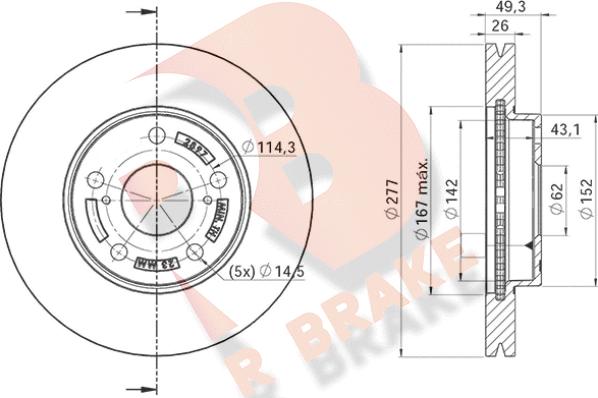 R Brake 78RBD22897 - Kočioni disk www.molydon.hr