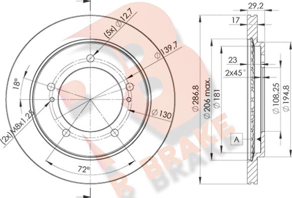 R Brake 78RBD22863 - Kočioni disk www.molydon.hr