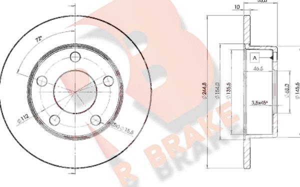 R Brake 78RBD22800 - Kočioni disk www.molydon.hr