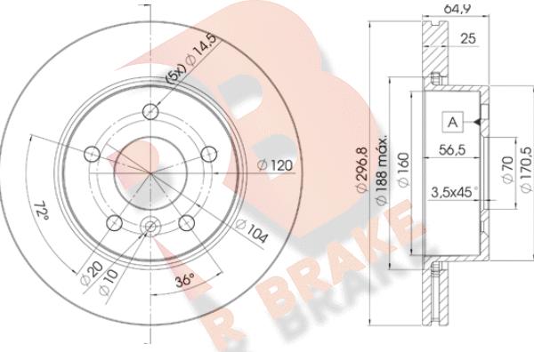 R Brake 78RBD22817 - Kočioni disk www.molydon.hr