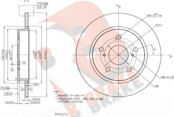 R Brake 78RBD22888 - Kočioni disk www.molydon.hr