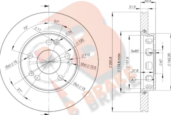 R Brake 78RBD22312 - Kočioni disk www.molydon.hr