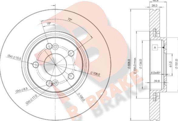 R Brake 78RBD22317 - Kočioni disk www.molydon.hr