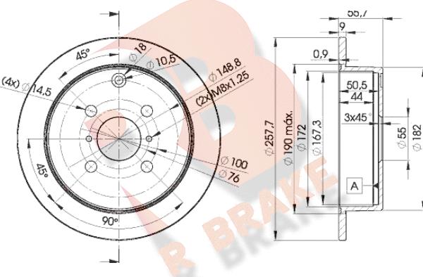 R Brake 78RBD22251 - Kočioni disk www.molydon.hr