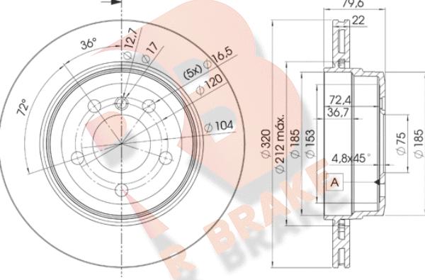 R Brake 78RBD22218 - Kočioni disk www.molydon.hr