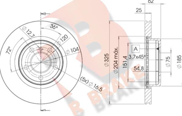 R Brake 78RBD22217 - Kočioni disk www.molydon.hr