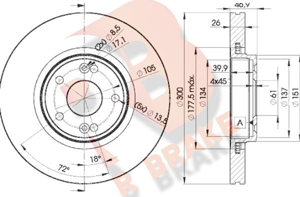 R Brake 78RBD22235 - Kočioni disk www.molydon.hr