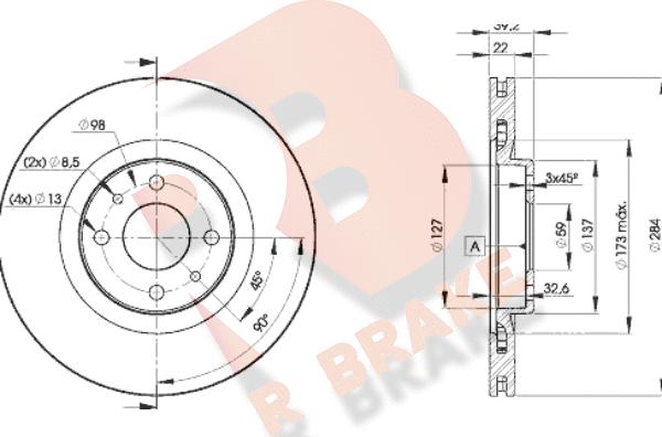 R Brake 78RBD27947 - Kočioni disk www.molydon.hr