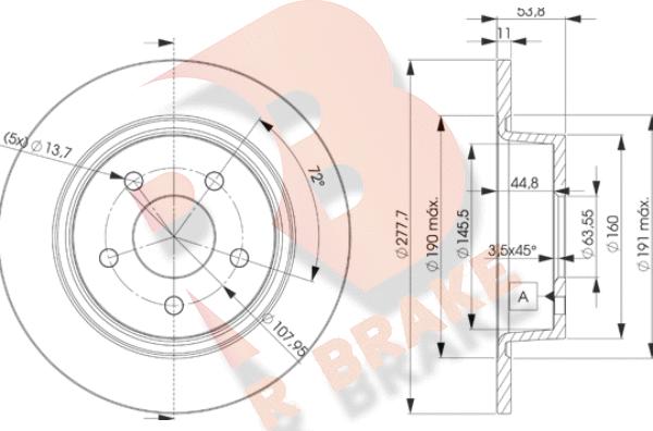 R Brake 78RBD27989 - Kočioni disk www.molydon.hr